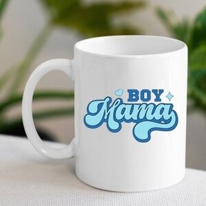 Boy Mama White Ceramic Coffee Mug